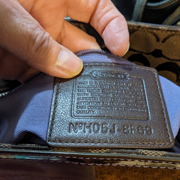 Coach Brown and Gold Patchwork Handbag HO5J-8F69 - Picture 3 of 6